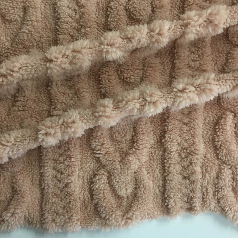 100% polyester knitted warm soft pink jacquard teddy sherpa fleece mattress fabrics