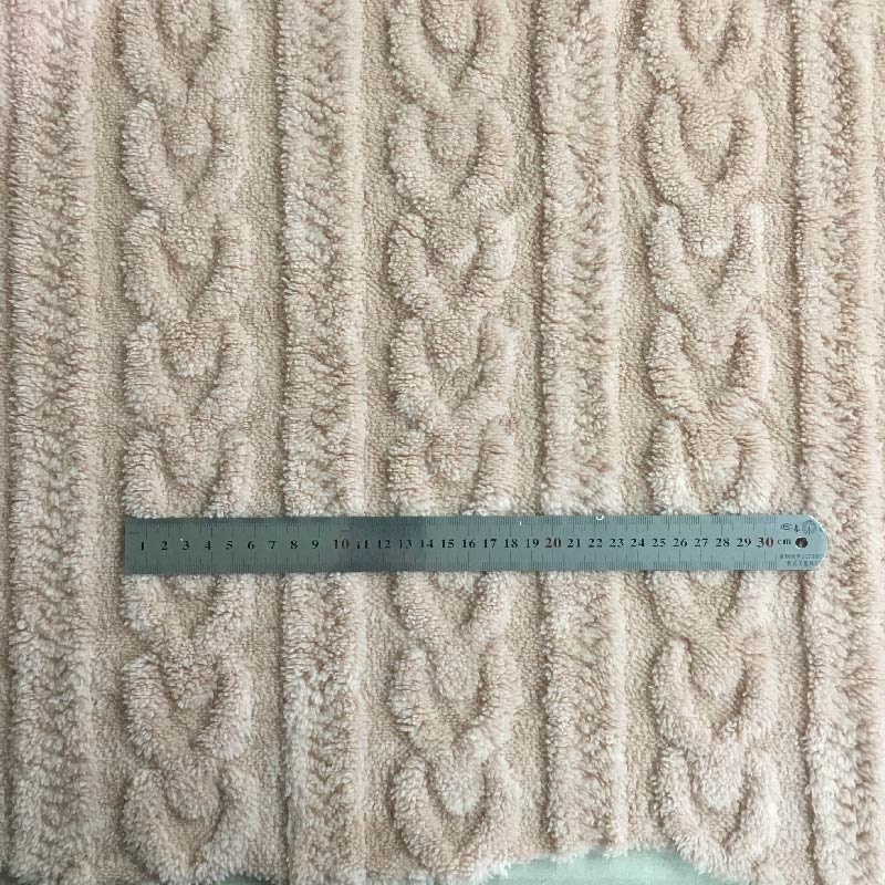 100% polyester knitted warm soft pink jacquard teddy sherpa fleece mattress fabrics