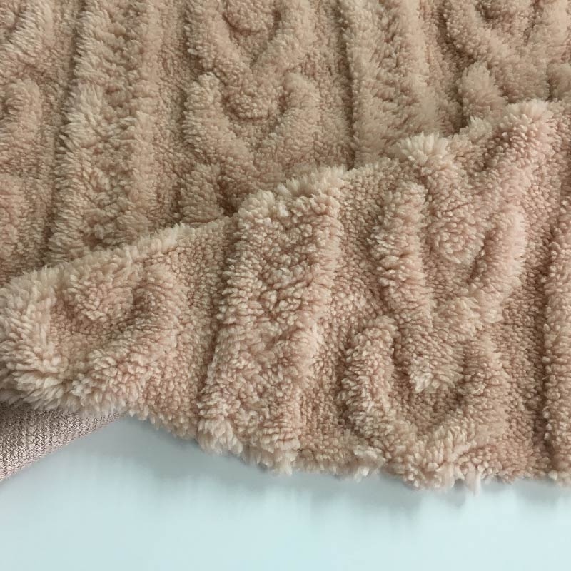 100% polyester knitted warm soft pink jacquard teddy sherpa fleece mattress fabrics