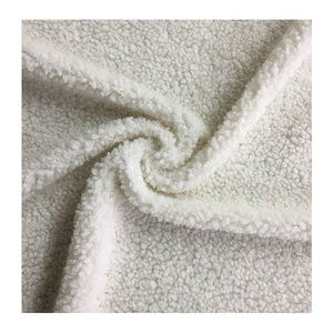 100% polyester knitted warm soft white curly hair teddy sherpa fleece lining fabrics