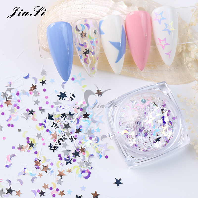 Hot nail art glitter moon slice nail art sequins decoration arts stickers nail water decals