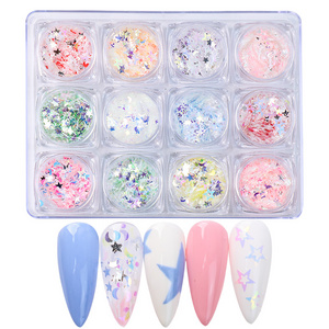 Hot nail art glitter moon slice nail art sequins decoration arts stickers nail water decals