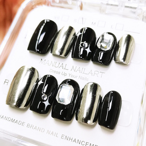 Best selling Acrylic false nails luxury packaging box high quality nail tips artificial finger 3d press on nails