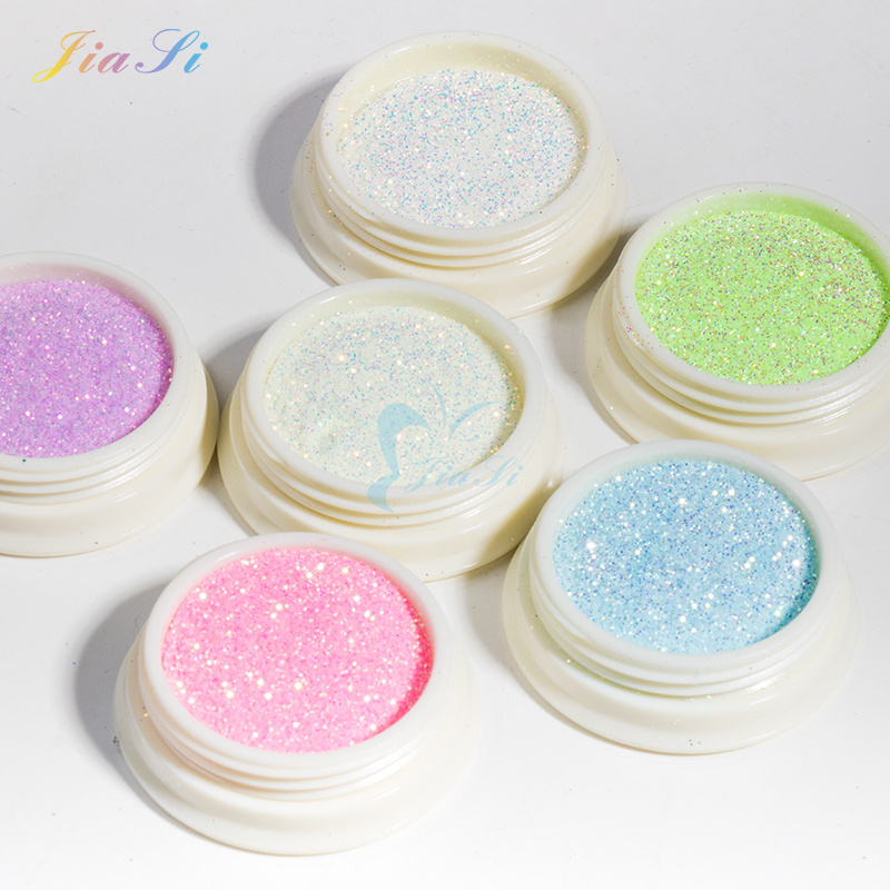 Hot selling 6 colors designs best selling nail art fine glitter dip acrylic powder