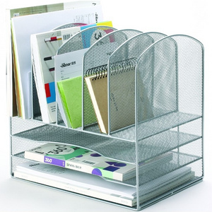 Metal Mesh Office Desk Organizer, File Hoder, Paper Organizer