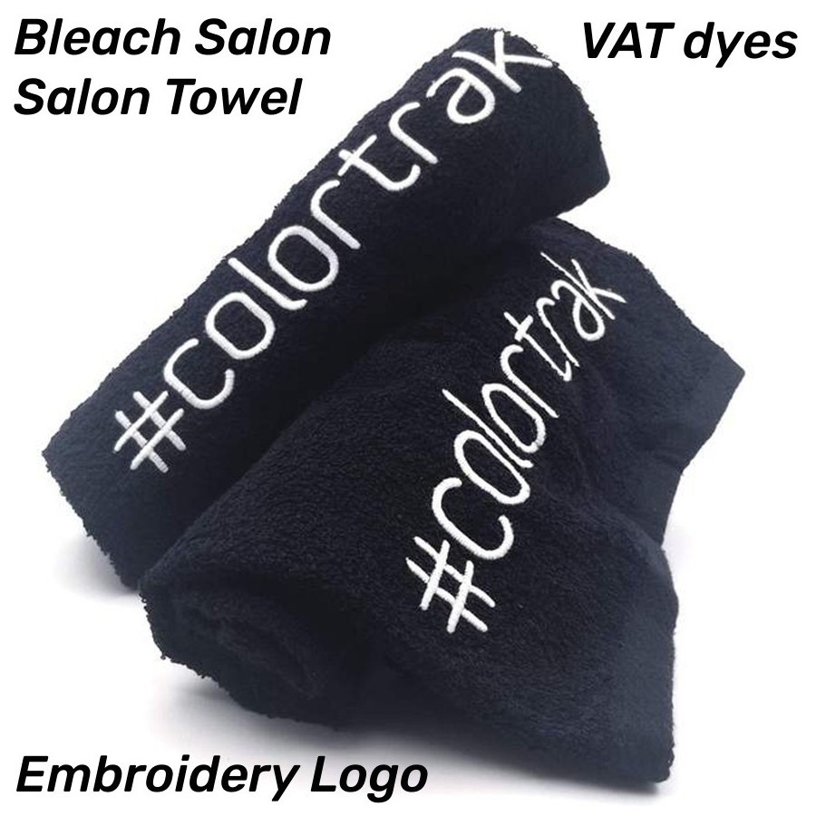 bleach proof black hair hairdressing towel personalized embroidered beauty salon spa towel