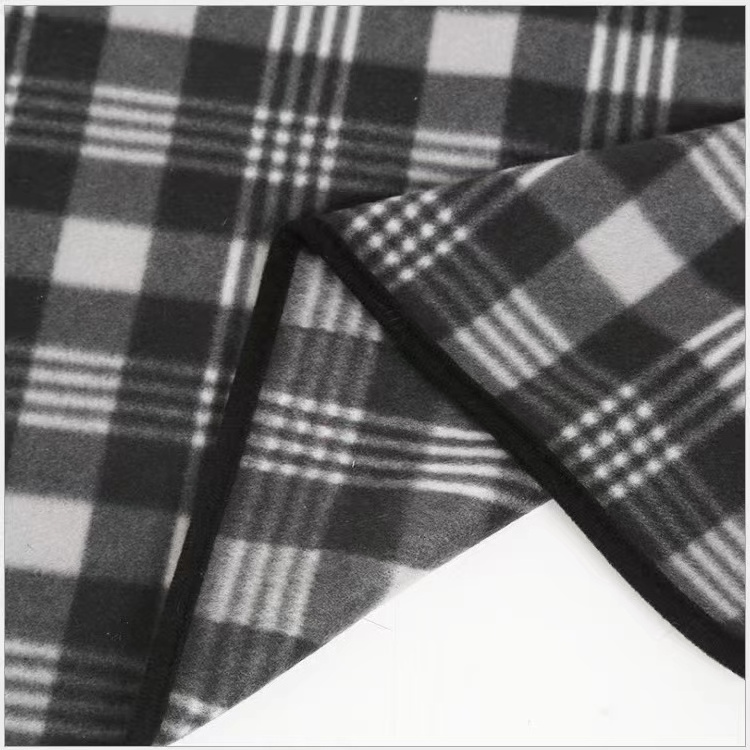 Custom Polyester Plaid Throw Blanket Printed Polar Fleece Blanket For Sofa