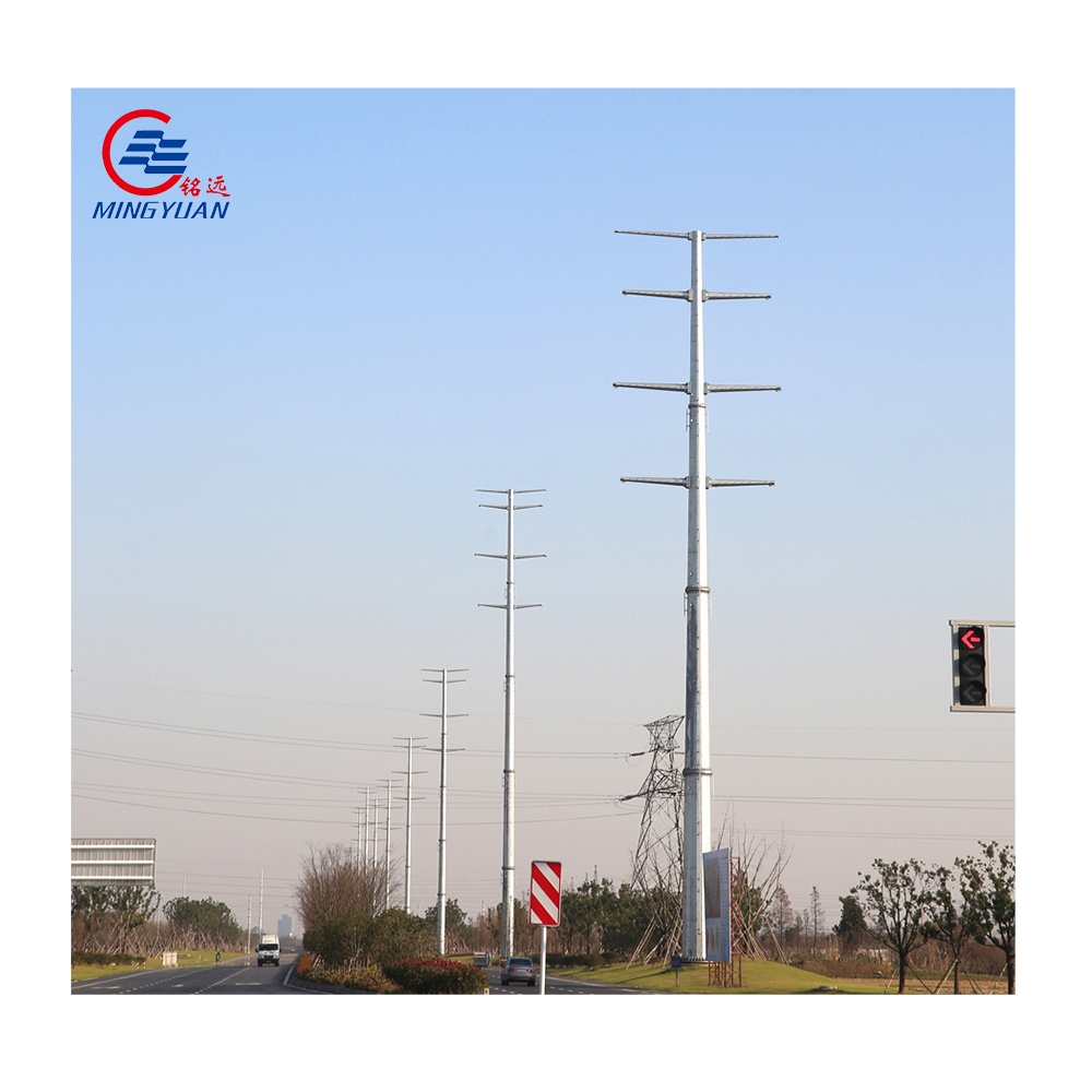 Electricity Power 9m Steel Pole Metal Pole Support for Electric Line