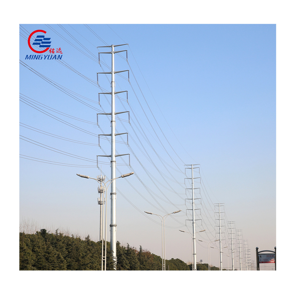 NEA NGCP standard transmission power pole electric steel pole for power distribution