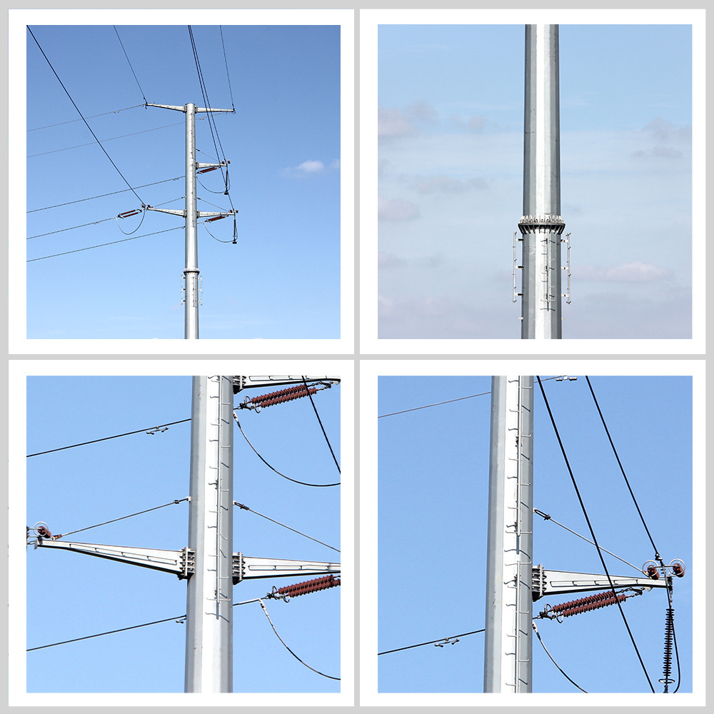 NEA NGCP standard transmission power pole electric steel pole for power distribution