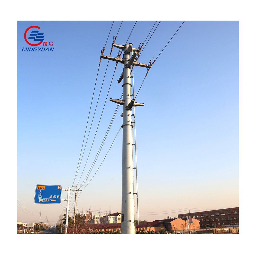 Electricity Power 9m Steel Pole Metal Pole Support for Electric Line