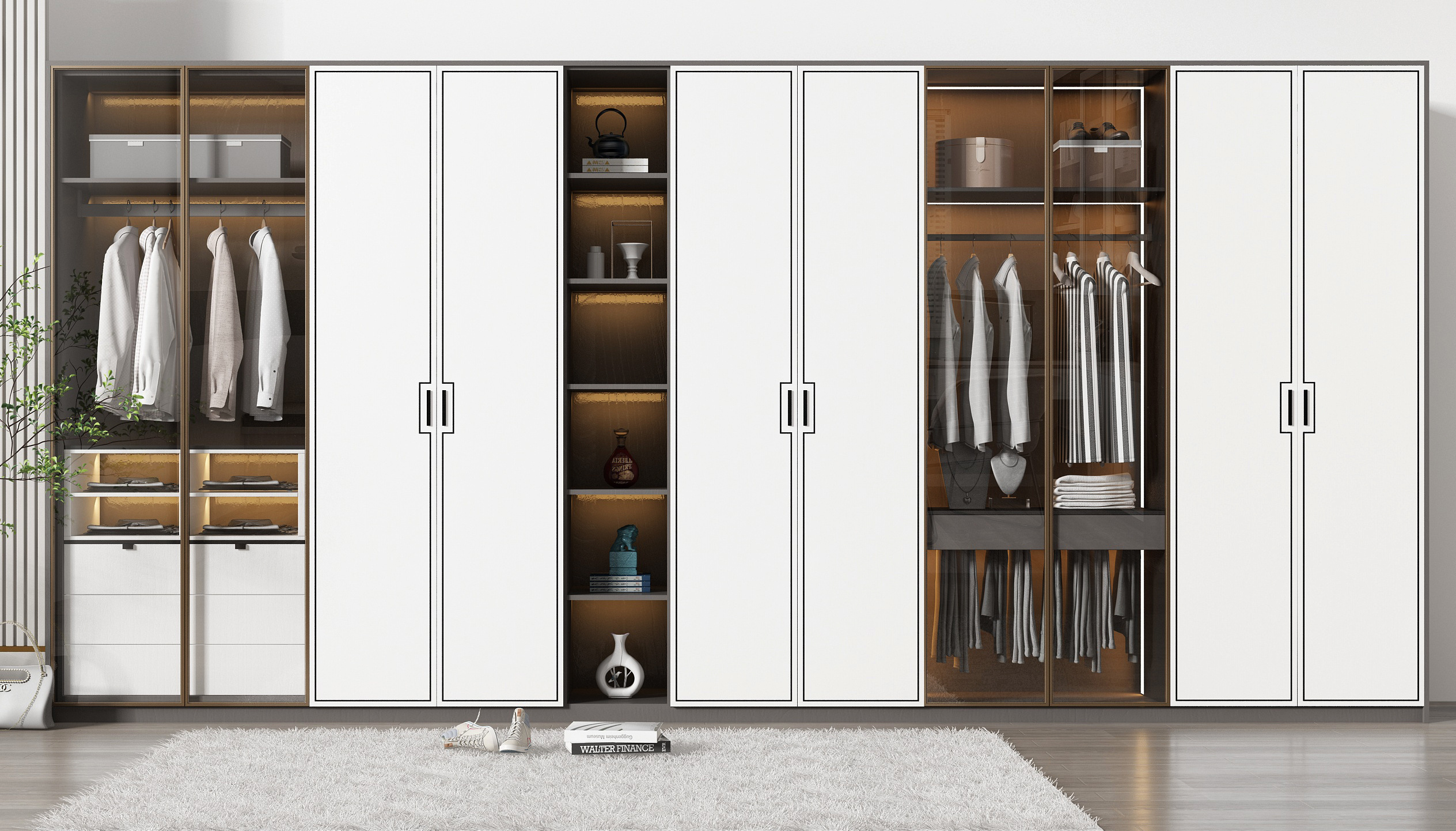 Modern Kids Wood Wardrobe Bedroom Armoire Closet With Shelves And Clothing Rod