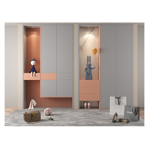 Modern entry furniture shoe cabinet fashion double door cloakroom rock board large capacity shoe cabinet