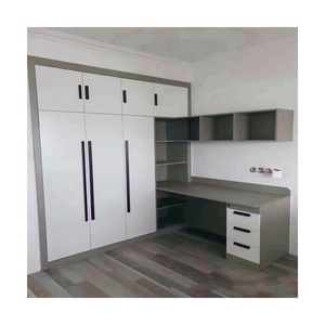 Customized Closet With Sliding Door  2.0M Acrylic Surface Simple Modern Designs Wooden Wardrobe