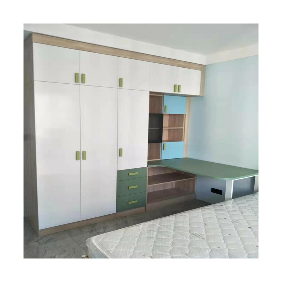 Customized Closet With Sliding Door  2.0M Acrylic Surface Simple Modern Designs Wooden Wardrobe