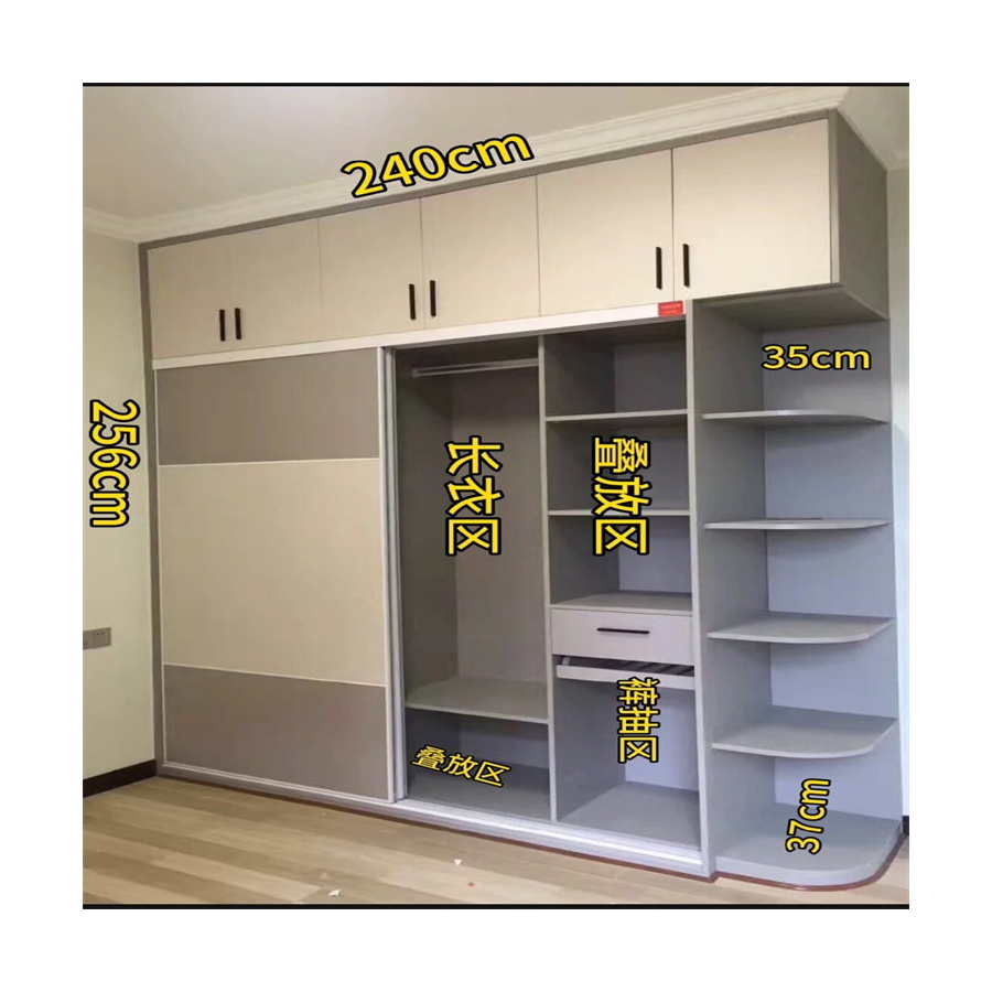 Hotselling Customized Bedroom  2.0M Big Wood Clothing Wardrobe Closet Armoire Chambre