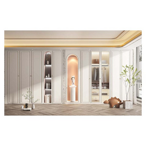 Customized Minimalist Pet U Shaped Walk In Closet Organizers Dressing Room Wardrobe System