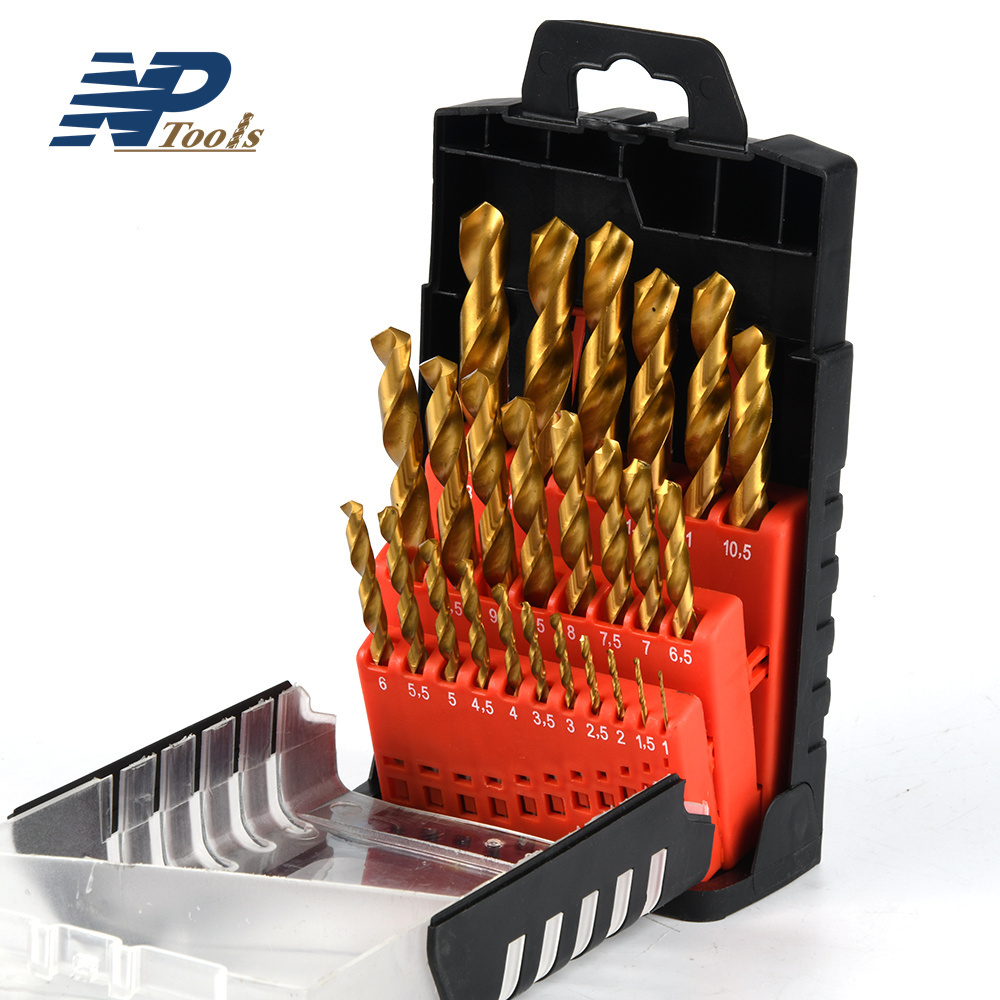 NAIPU 25pcs HSS Straight Shank M35 Cobalt Hss Drill Bits Set For Hardened Metal Stainless Steel Drilling