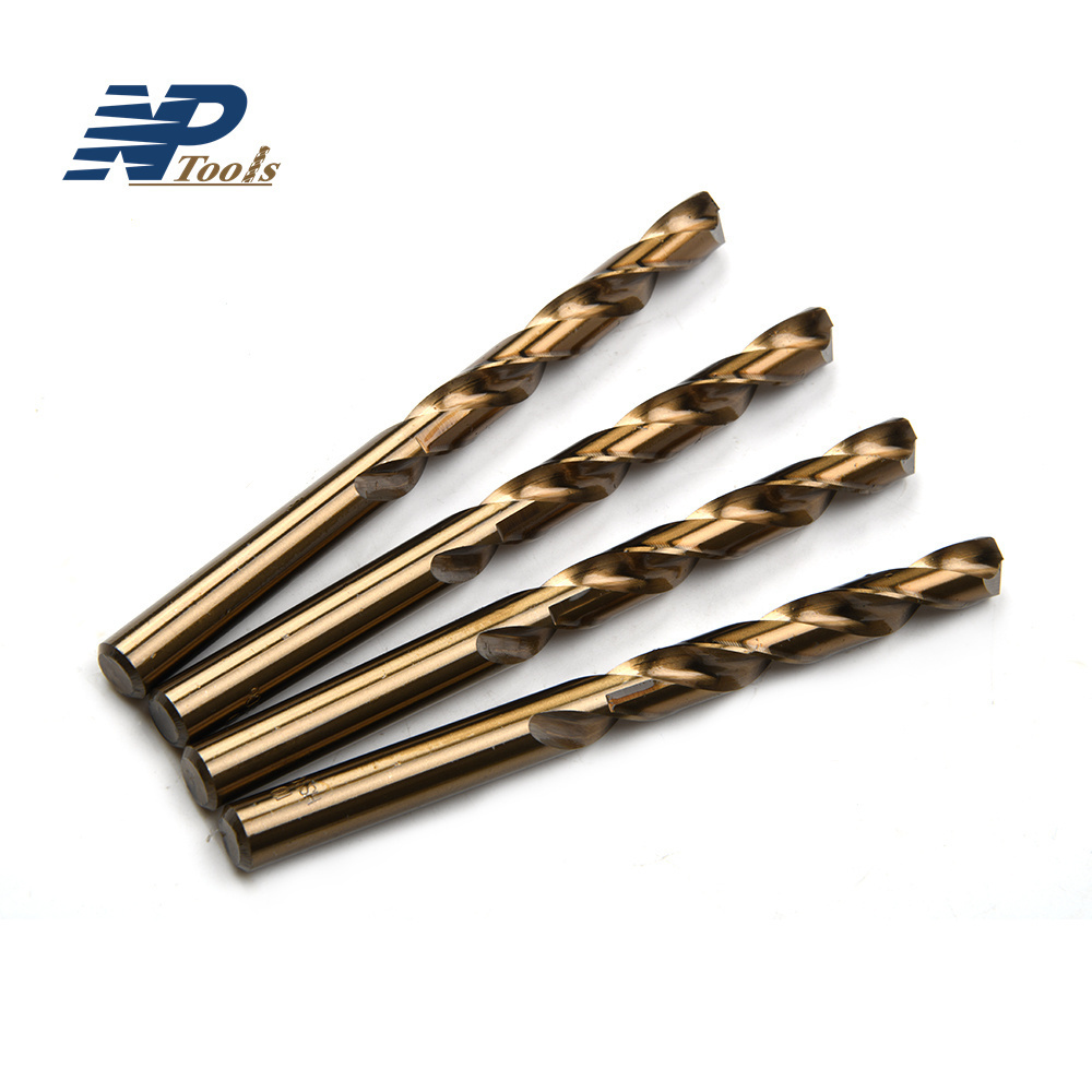 Naipu M42 Cobalt Drill Bit High Speed Steel Fried Dough Twist Drill Straight Shank Twist Drill Bit for Metal Stainless Steel