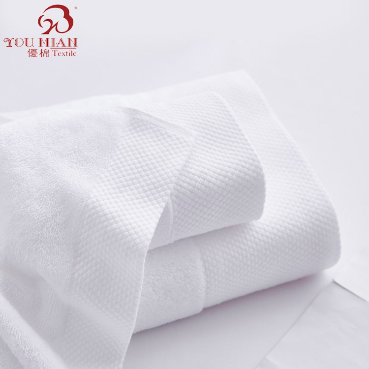 Hotel Towels And Linens 100% Cotton White Hilton Spa Towels Set Luxury Hotel Bath Towel