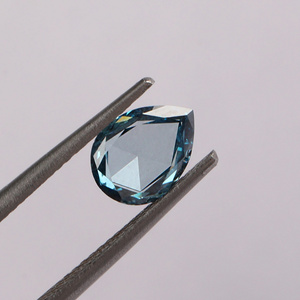 1.00 Carat Blue Portrait Pear Cut CVD Lab Diamond / Earth Friendly Diamond For Vintage Engagement Ring