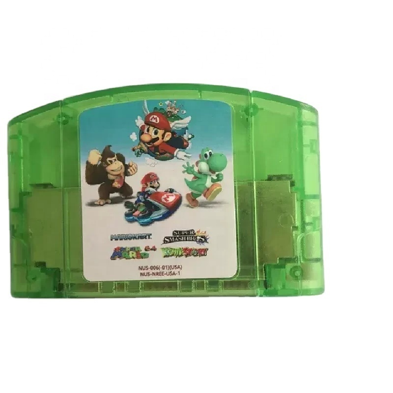 Super 4 in 1 Game remix Mario Kart 64 Super Smash bros Super Mario 64  Yoshis Story N64 Game Card for Nintendo 64 game cartridge