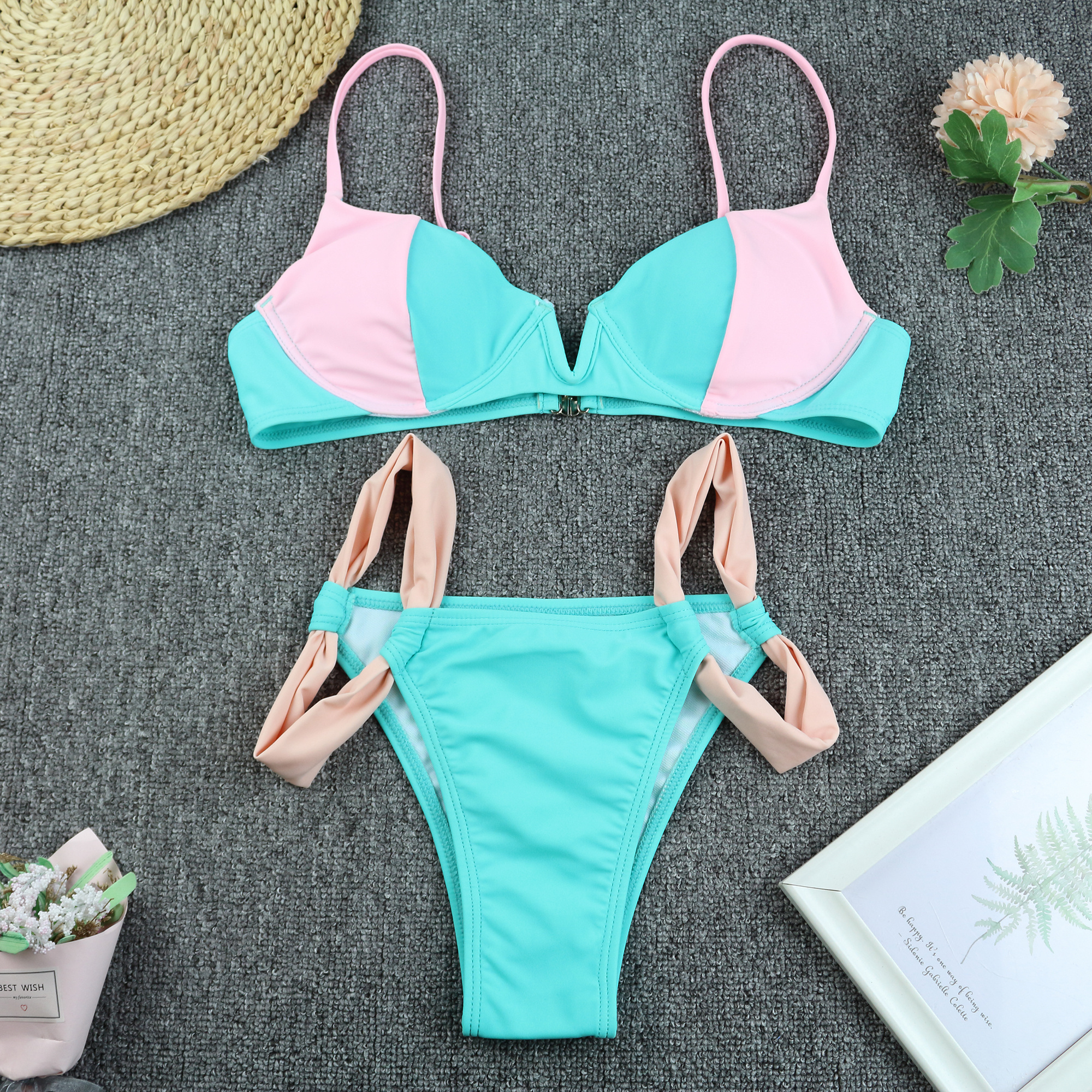 JSN7129 New Solid Sexy Push Up bikini 2022 bikinis woman swimwear bathing suit Underwire Mini Mirco Bikini