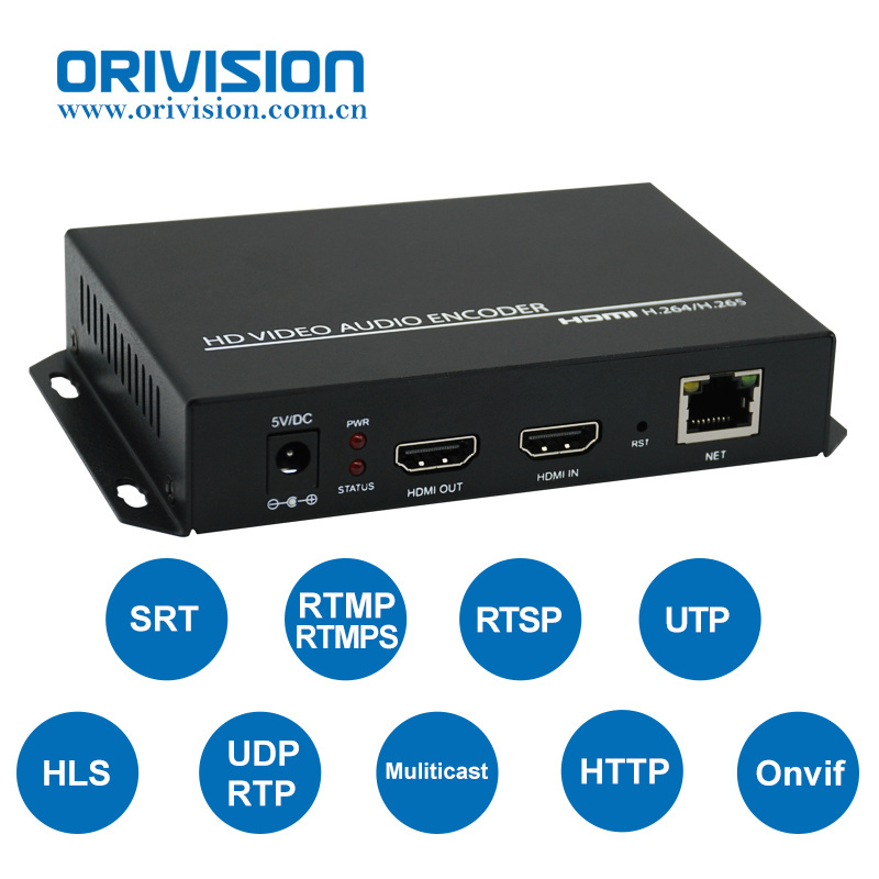 ORIVISION 1080P30 HD Encoder H265 H264 HDMI to IP Encoder For Youtube Facebook