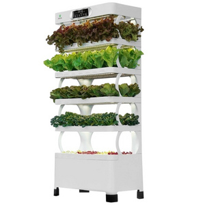 Intelligent Home Garden Vertical Hydroponic Grow Tower System With LED Light For Planting