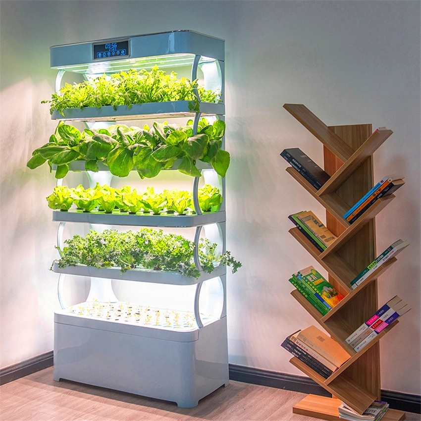 Intelligent Home Garden Vertical Hydroponic Grow Tower System With LED Light For Planting