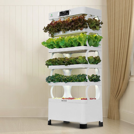 Intelligent Home Garden Vertical Hydroponic Grow Tower System With LED Light For Planting