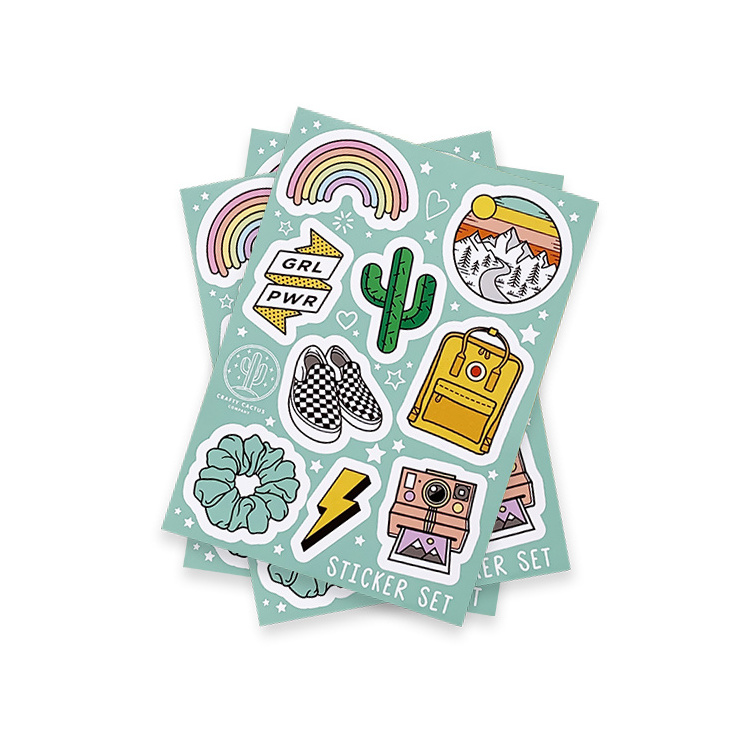 self adhesive custom holo child safe glue a4 waterproof kiss cut sticker sheet paper sticker for planner suppliers