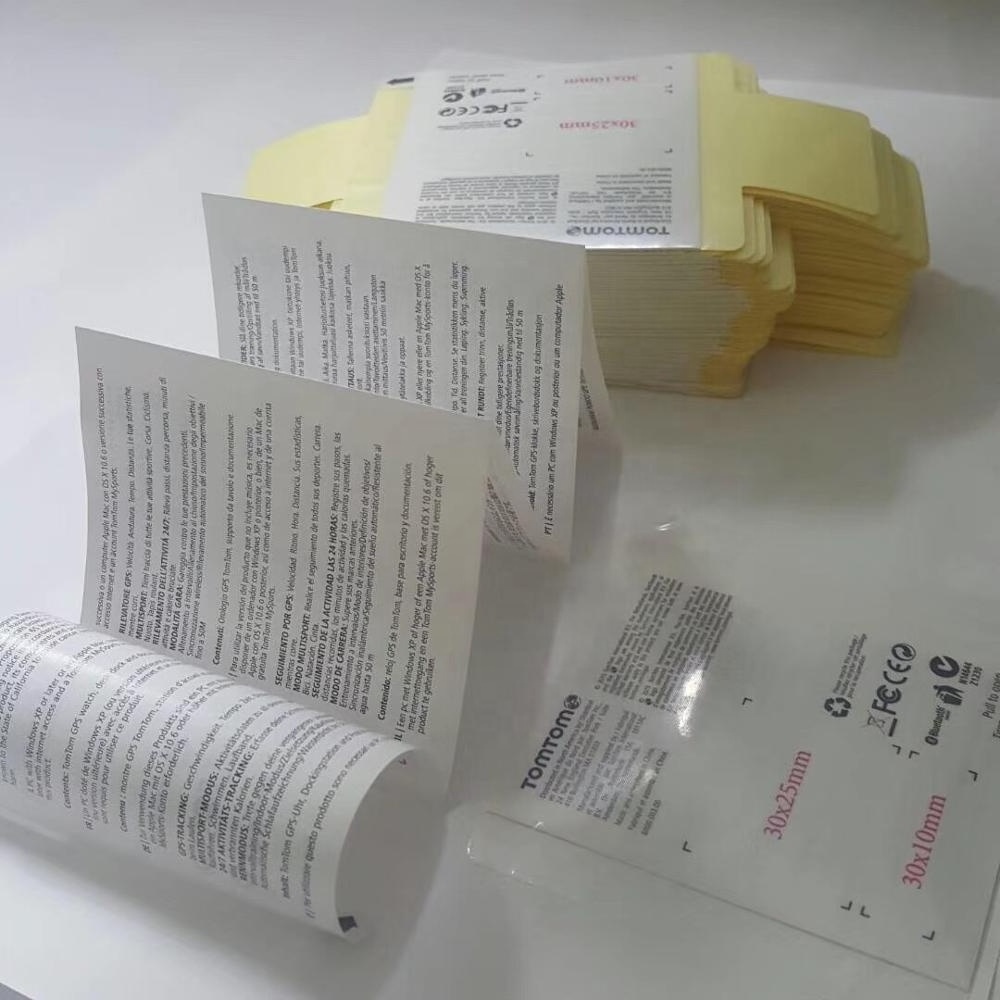 packaging multilayer adhesive stickers peel off roll folding booklet printing labels for medicine bottle