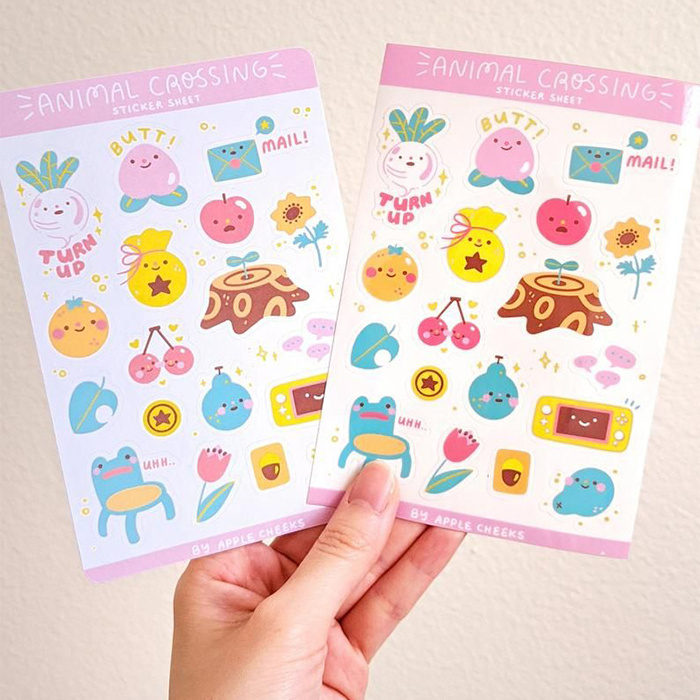 Custom Printing Adhesive Gifts Stickers , Kiss Cut Cute Crafts Sticker Sheet Label for Kids