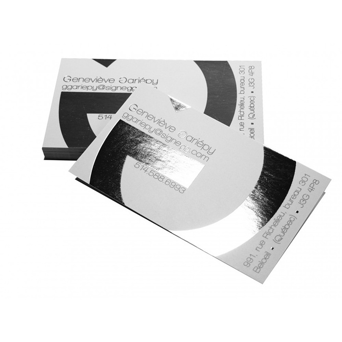 Elegant Customized Offset Printing Gold Silver Foil Business Cards , Matte Finishing Paper Custom Business Cards