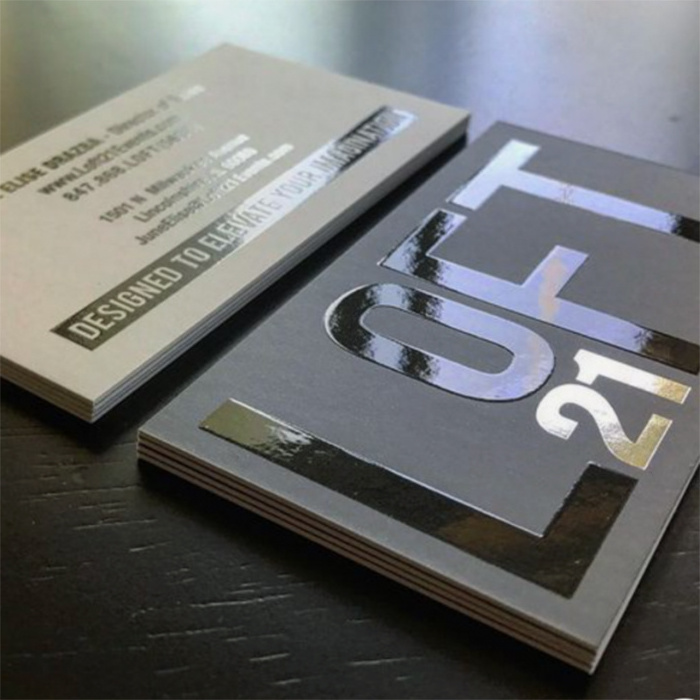 Elegant Customized Offset Printing Gold Silver Foil Business Cards , Matte Finishing Paper Custom Business Cards