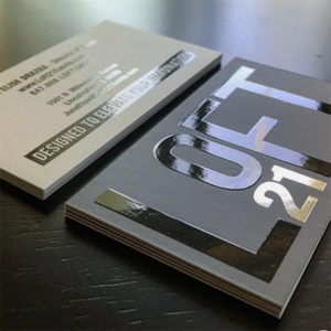 Elegant Customized Offset Printing Gold Silver Foil Business Cards , Matte Finishing Paper Custom Business Cards