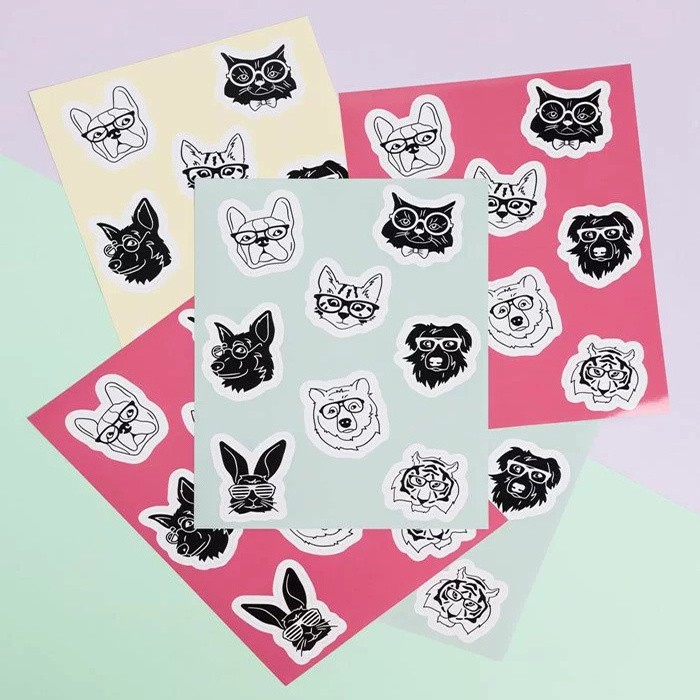 Custom Printing Adhesive Gifts Stickers , Kiss Cut Cute Crafts Sticker Sheet Label for Kids