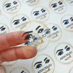 wholesale personalised customised round transparent label clear custom stickers roll logo stickers for packaging