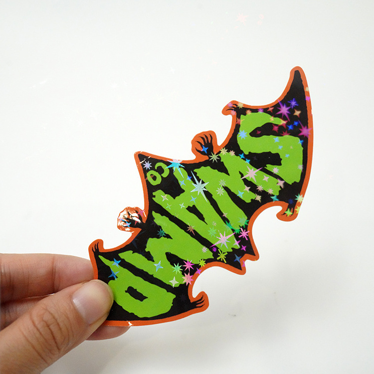 large custom waterproof self-adhesive holographic star laminate label kids cartoon pvc die cut stickers with logo