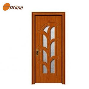 MDF PVC interior solid wooden veneer door