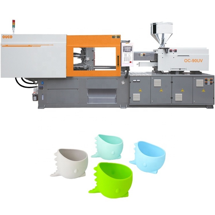 OUCO 90T Factory Direct Sales Hydraulic Servo Desktop Mini Succulent Plant Plastic Flowerpot Injection Molding Machine