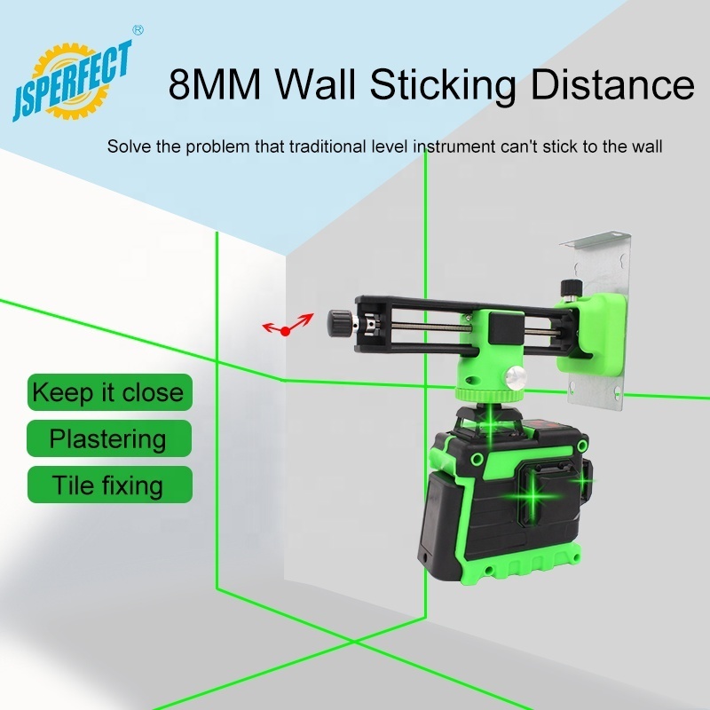 JSPERFECT high accuracy rotating 360 self-leveling nivel lazer 12 lines 3d green beam factory laser level