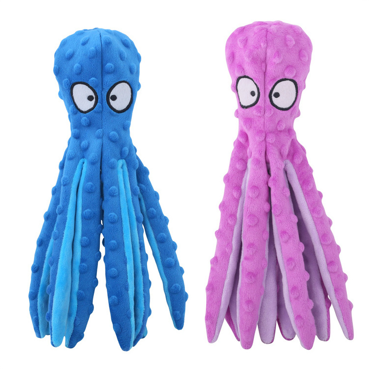 Eco friendly Interactive pet bulk stuffed Toys dog tough cat toy soft fleece Octopus Chew Plush Pets Toy