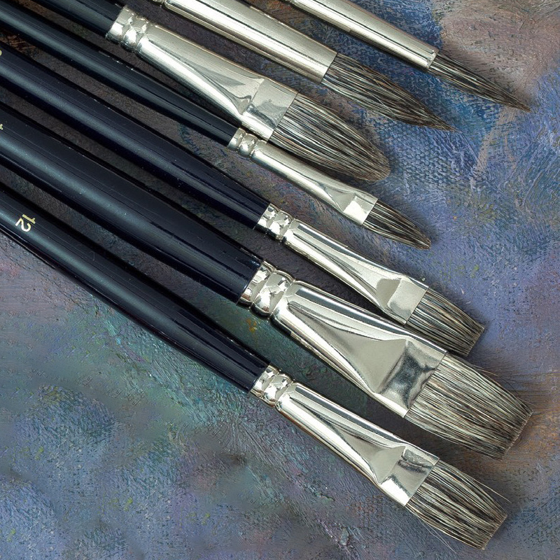 Phoenix Deluxe Luxury Long Black Wood Handle Badger Hair Professional Oil Acrylic Paint Brush Artist