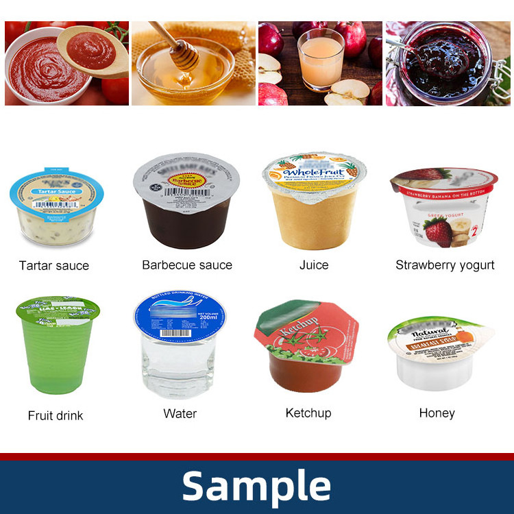 High productivity automatic jelly sauce yogurt plastic cup filling and sealing machine