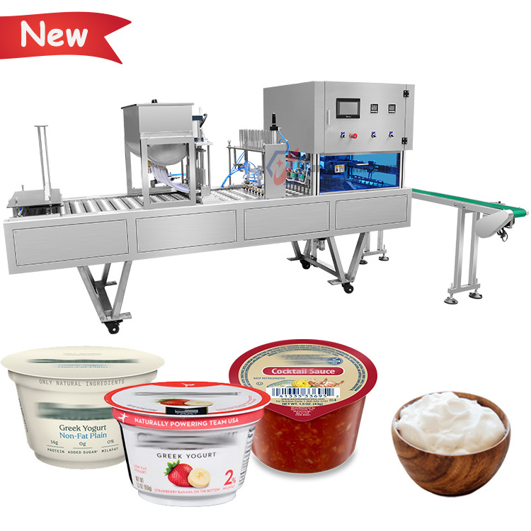 High productivity automatic jelly sauce yogurt plastic cup filling and sealing machine