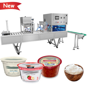 High productivity automatic jelly sauce yogurt plastic cup filling and sealing machine