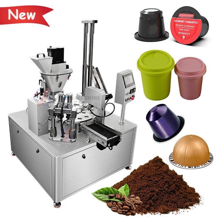 CE certified automatic coffee capsules filling machine nespresso aluminum k cup powder coffee capsule sealing filling machine