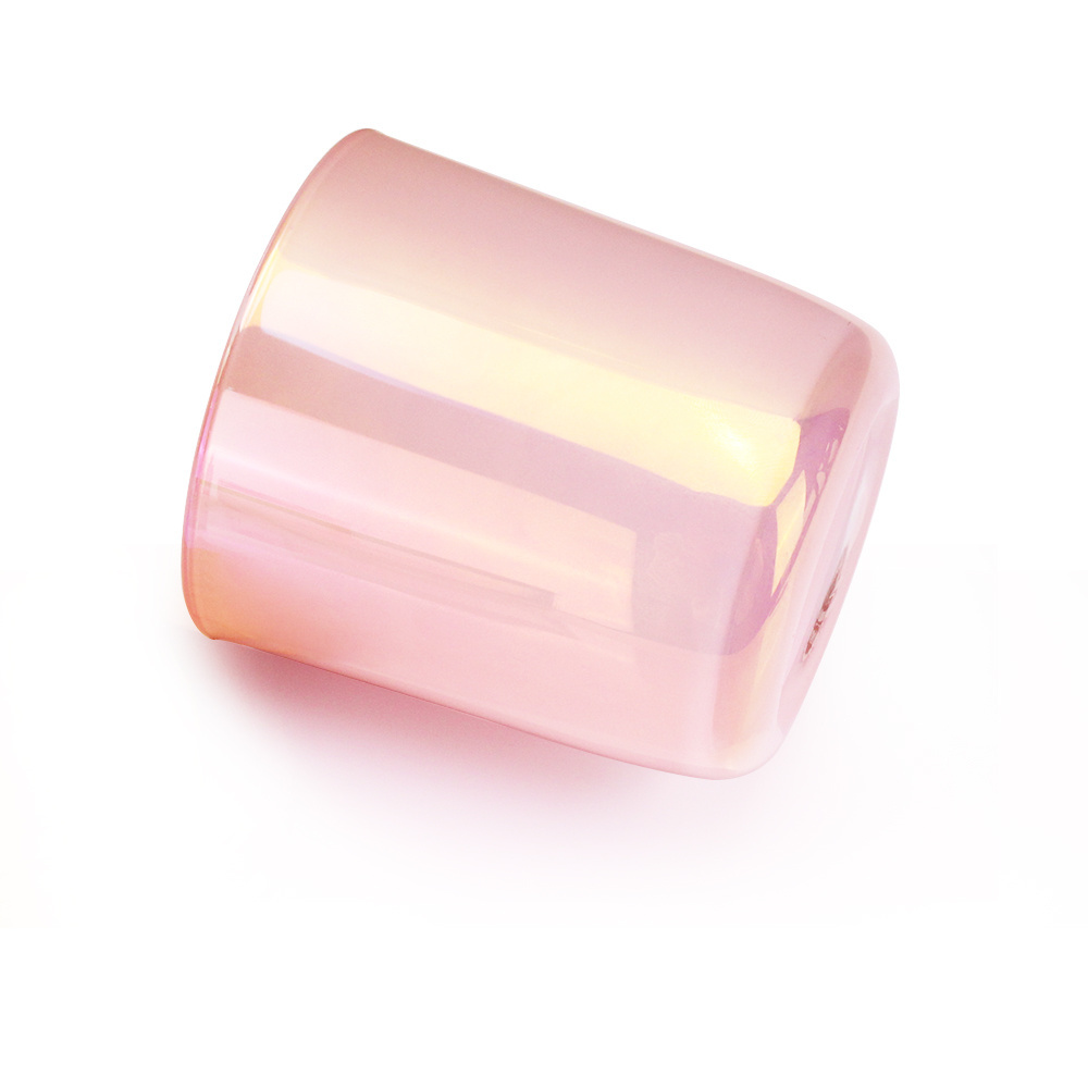 Empty 8oz 10oz 12oz 300ml Wax Custom Scented Candle Iridescent Pink Gold Holographic Wide Mouth Glass Candle Jars